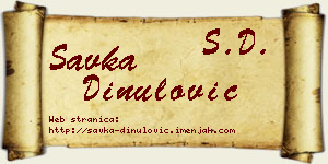 Savka Dinulović vizit kartica